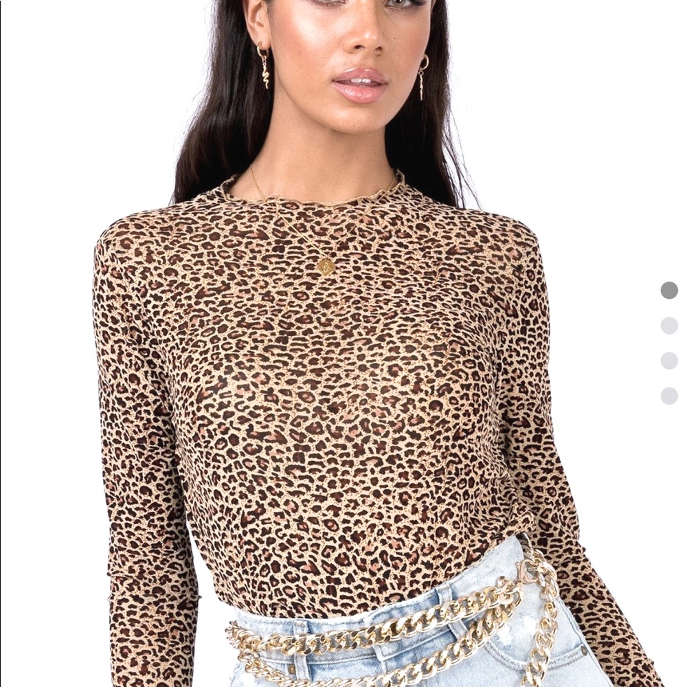 princess polly cheetah top worn once!!!
